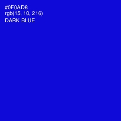 #0F0AD8 - Dark Blue Color Image