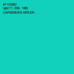 #11D0BC - Caribbean Green Color Image