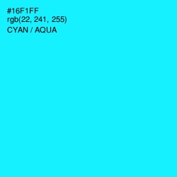 #16F1FF - Cyan / Aqua Color Image