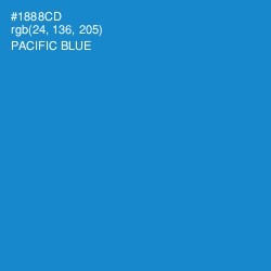 #1888CD - Pacific Blue Color Image