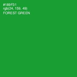 #189F31 - Forest Green Color Image