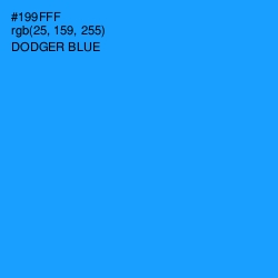 #199FFF - Dodger Blue Color Image