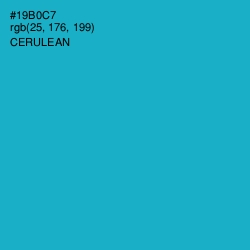#19B0C7 - Cerulean Color Image