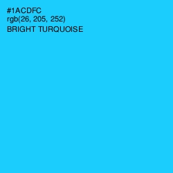 #1ACDFC - Bright Turquoise Color Image