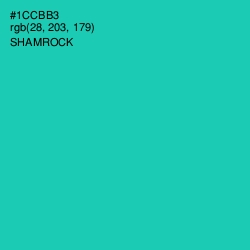 #1CCBB3 - Shamrock Color Image