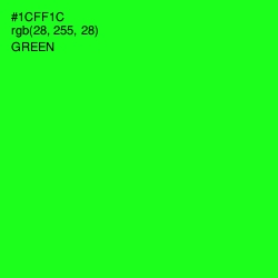 #1CFF1C - Green Color Image