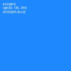 #1E88FE - Dodger Blue Color Image