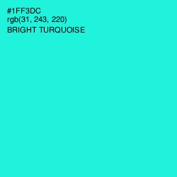 #1FF3DC - Bright Turquoise Color Image