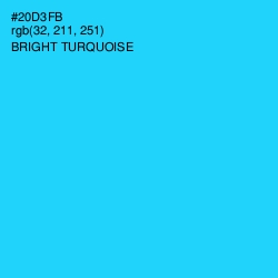 #20D3FB - Bright Turquoise Color Image