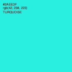 #2AEEDF - Turquoise Color Image