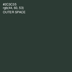 #2C3C35 - Outer Space Color Image