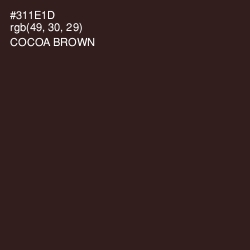 #311E1D - Cocoa Brown Color Image