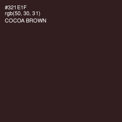 #321E1F - Cocoa Brown Color Image