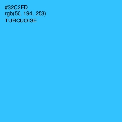 #32C2FD - Turquoise Color Image