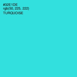 #32E1DE - Turquoise Color Image