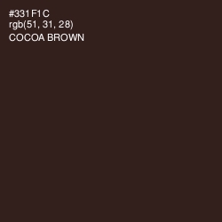#331F1C - Cocoa Brown Color Image