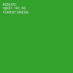 #33A22C - Forest Green Color Image