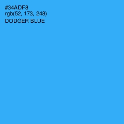 #34ADF8 - Dodger Blue Color Image