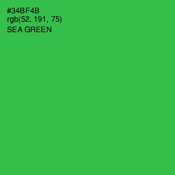 #34BF4B - Sea Green Color Image