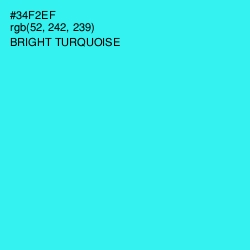 #34F2EF - Bright Turquoise Color Image