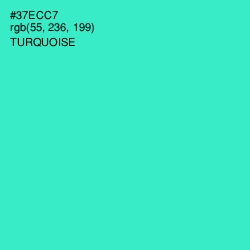 #37ECC7 - Turquoise Color Image
