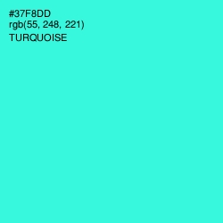 #37F8DD - Turquoise Color Image