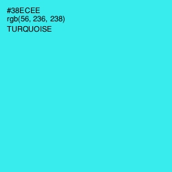 #38ECEE - Turquoise Color Image