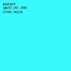 #39FBFF - Cyan / Aqua Color Image