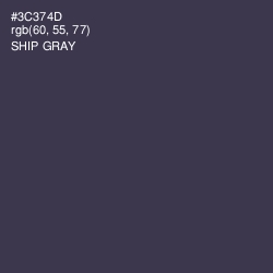 #3C374D - Ship Gray Color Image