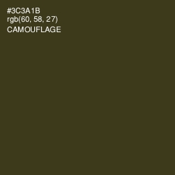 #3C3A1B - Camouflage Color Image