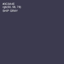 #3C3A4E - Ship Gray Color Image