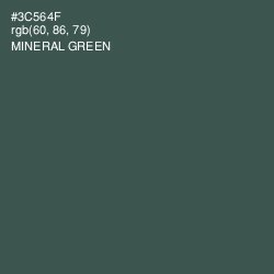 #3C564F - Mineral Green Color Image