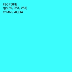#3CFDFE - Cyan / Aqua Color Image