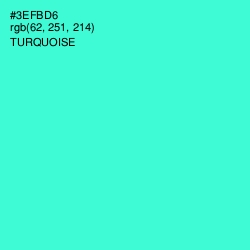 #3EFBD6 - Turquoise Color Image