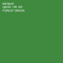 #3F8A3F - Forest Green Color Image