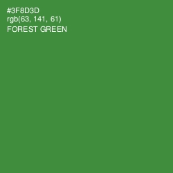 #3F8D3D - Forest Green Color Image