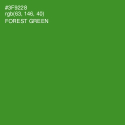 #3F9228 - Forest Green Color Image