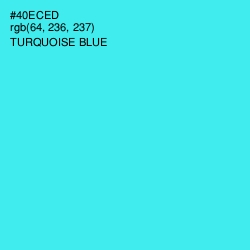 #40ECED - Turquoise Blue Color Image