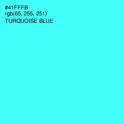 #41FFFB - Turquoise Blue Color Image