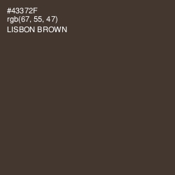 #43372F - Lisbon Brown Color Image