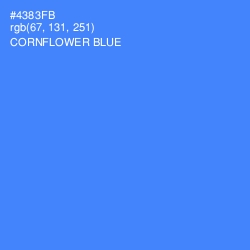 #4383FB - Cornflower Blue Color Image