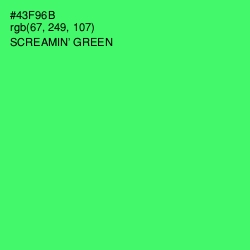 #43F96B - Screamin' Green Color Image