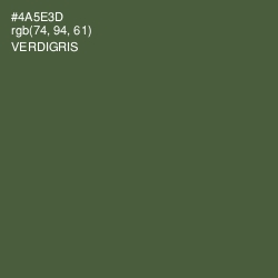 #4A5E3D - Verdigris Color Image