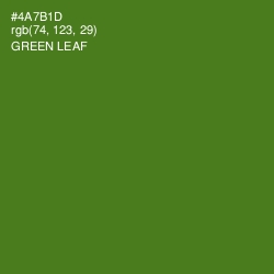 #4A7B1D - Green Leaf Color Image