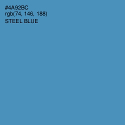 #4A92BC - Steel Blue Color Image