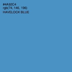 #4A92C4 - Havelock Blue Color Image