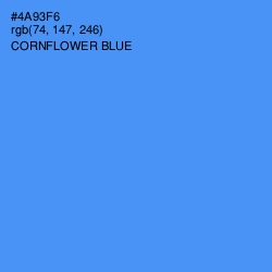 #4A93F6 - Cornflower Blue Color Image