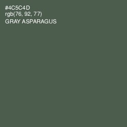 #4C5C4D - Gray Asparagus Color Image
