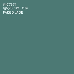 #4C7974 - Faded Jade Color Image