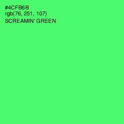 #4CFB6B - Screamin' Green Color Image